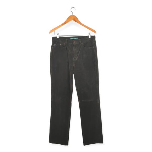 Lauren Jeans Co. by Ralph Lauren Dark‎ Green Bootcut Corduroy Trousers Size 10 - Picture 1 of 9